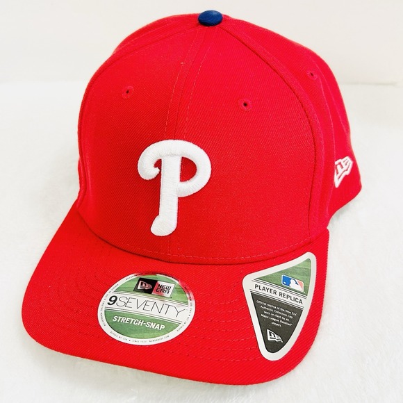 New Era Philadelphia Phillies Postseason 9SEVENTY Stretch Snap Hat Cap Red - Picture 3 of 6